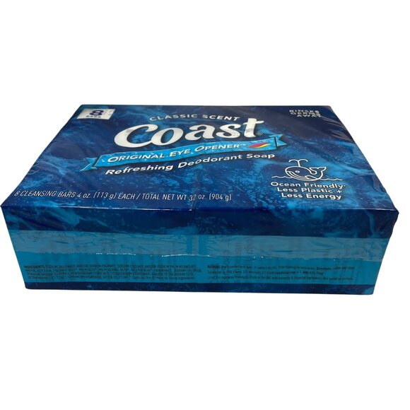 Coast Classic Scent Refreshing Deodorant Soap 4 Oz Bars 8-Pack Ocean Friendly Pl - Picture 8 of 8